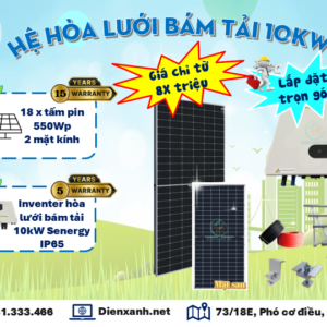 Lắp đặt trọn gói điện mặt trời hòa lưới bám tải 10kW
