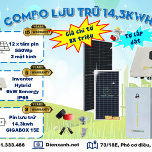 Combo vật tư Hybrid lưu trữ 14.3kWh
