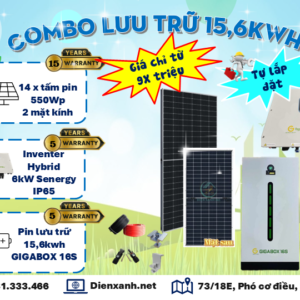 Combo vật tư Hybrid lưu trữ 15.6kWh