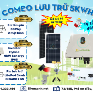 Combo vật tư Hybrid lưu trữ 5kWh